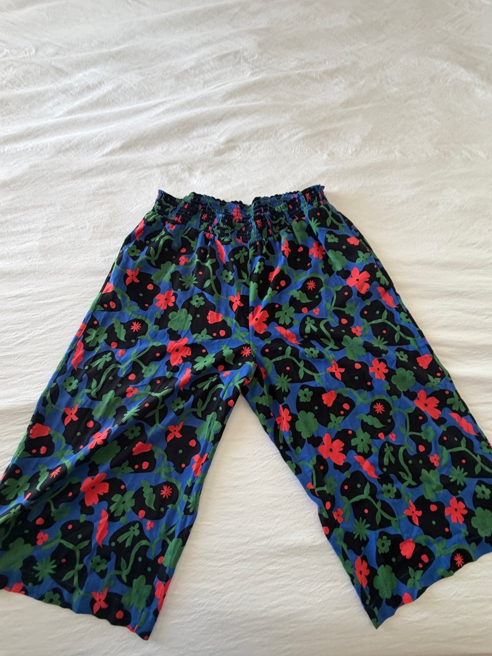 Target Black Floral Wide-Leg  Pants - Red & Green, Royal Blue XXL